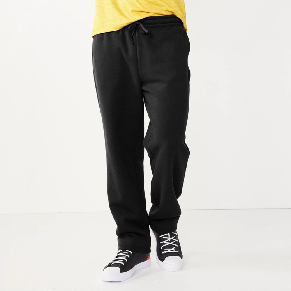 Tek Gear Ultrasoft Fleece Open-Hem Sweatpants Black Size Small NWT